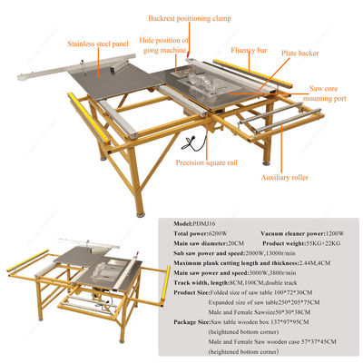 Serre circulaire portative à table coulissante de 500 mm pour la coupe de bois à grande vitesse
