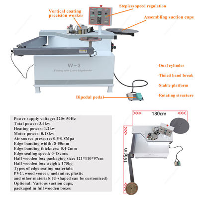 10.8m/min Vitesse d'alimentation du panneau W3 Mini machine automatique de bande de bord pour le travail du bois