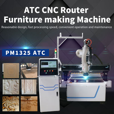 Modification automatique de l'outil PM1325 ATC Travail du bois KT Coupe de planche CNC Routeur machine pour les fermes