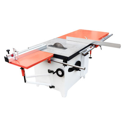 Scie circulaire de table de travail du bois avec une table coulissante