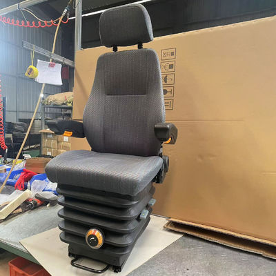 Siège du conducteur réglable pour chargeur de pelle avec absorbeur de chocs mécanique et double accoudoir