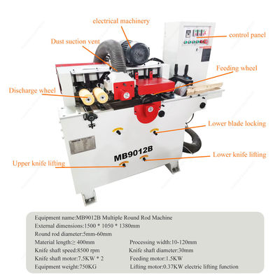 Machine de rotation de tiges de bois de 700 kg Machine automatique de fraisage CNC pour tiges rondes de bois