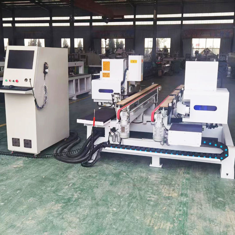 Machine à forer les portes à serrure et charnière CNC à haute puissance pour la fabrication de portes horizontales