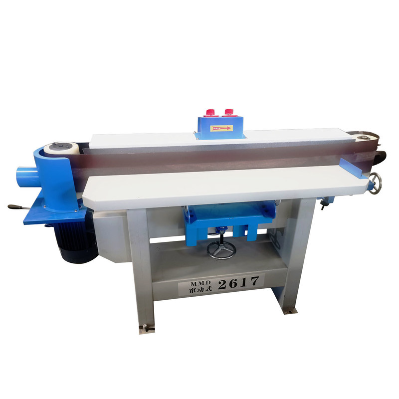 Surface de bois lisse Mini-ceinture de ponçage de la machine métallique à bande de sable verticale Machine de broyage pour le travail du bois