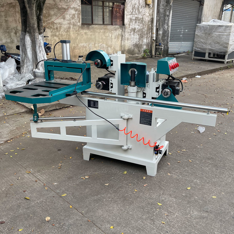 MJ105 double guide rail carré machine de mortier de bois avec 5 lames de scie 7,7kw poids 380KG